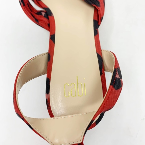 CAbi Red Leopard Print Siren Block Heel Sandals 9 - Picture 9 of 10